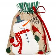Opakowania i torebki na prezenty - Worek na prezenty 28x21 cm pod choinkę torba świąteczna bałwan - miniaturka - grafika 1