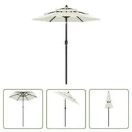 Parasole ogrodowe - The Living Store 3-poziomowy parasol na aluminiowym słupku - piaskowy - 2 m - Parasol Ogrodowy - miniaturka - grafika 1