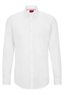 HUGO Męska koszula Koey Slim-Fit z łatwej do prasowania bawełnianej popeliny, Open White199., 37 - Koszule męskie - miniaturka - grafika 1