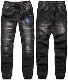 Spodnie jeansowe męskie joggery czarne Recea - Spodnie męskie - miniaturka - grafika 1