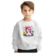 Bluzy dla dziewczynek - BLUZA DZIECIĘCA JEDNOROŻEC UNICORN KWIATY 146-152 DLA CHŁOPCA DZIEWCZYNKI - miniaturka - grafika 1
