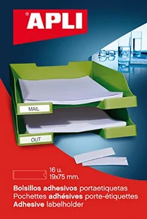 APLI Kieszenie samoprzylepne na etykiety Torba na etykiety 19 x 75 mm - Etykiety do drukarek - miniaturka - grafika 1