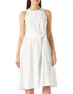 Armani Exchange Damska sukienka z żakardowym logo, z paskiem biodrowym, biały, XL - Sukienki - miniaturka - grafika 1