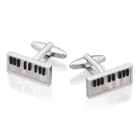 Spinki do mankietów i krawatów - Spinki do mankietów X2 Perłowe Klawisze Pianino - miniaturka - grafika 1