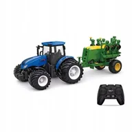 Zabawki zdalnie sterowane - Zdalnie Sterowany Niebieski Traktor z Maszyną Rolniczą dla Małych Rolników - miniaturka - grafika 1