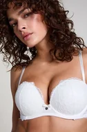 Biustonosze - Hunkemöller Usztywniony bezszwowy biustonosz maximizer bez ramiączek Marine Biały - miniaturka - grafika 1