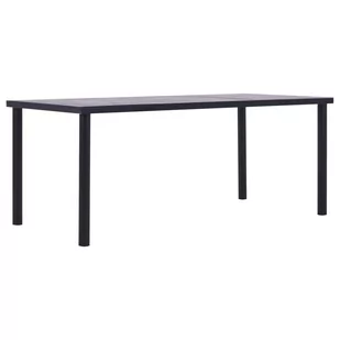 vidaXL Stół jadalniany, czarny i betonowy szary, 200x100x75 cm, MDF - Stoły - miniaturka - grafika 1