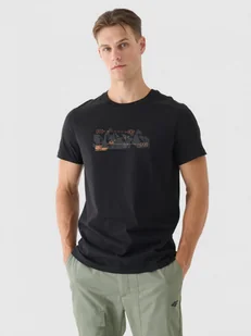 Męski t-shirt z nadrukiem 4F 4FRAW24TTSHM2580 - czarny - Koszulki sportowe męskie - miniaturka - grafika 1