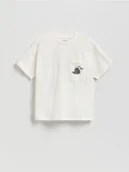 Koszulki dla dziewczynek - Reserved - Bawełniany t-shirt Pusheen - złamana biel - miniaturka - grafika 1