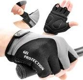 Rękawiczki rowerowe - Accent Rękawiczki Rider, czarno - szare M - miniaturka - grafika 1