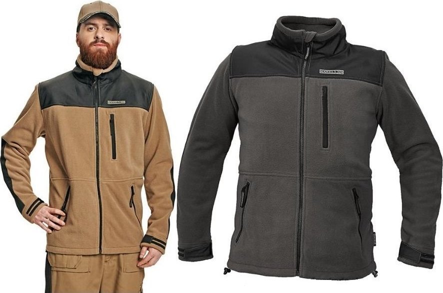 CERVA NARELLAN KURTKA POLAROWA - męska kurtka zapinana na zamek z wysokiej jakości polaru - żółty 5XL