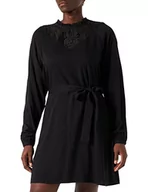 Sukienki - Vila Sukienka damska z długimi rękawami zdobiona koronką, czarny, 36 - miniaturka - grafika 1