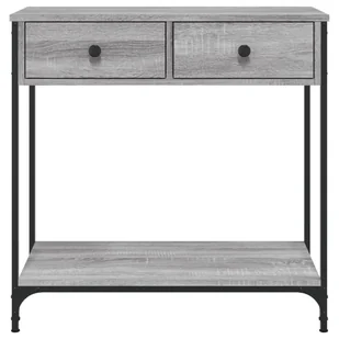 Stolik konsolowy, szary dąb sonoma, 75x34,5x75 cm Lumarko! - Konsole i sekretarzyki - miniaturka - grafika 7