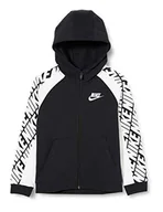 Bluzy dla chłopców - Nike B Nsw Ft Energy Fz bluza chłopięca czarny Black/White/(White) L - miniaturka - grafika 1