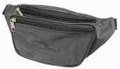 Torby męskie - Saszetka Na Pas Biodrówka Nerka MAGRE (PL) Materiał Wodoodporny CZARNY Połysk - miniaturka - grafika 1