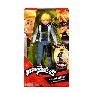 Miraculous: Biedronka i Czarny Kot Adrien. Czarny Kot w zmieniającym się stroju z cekinami Playmates - Lalki dla dziewczynek - miniaturka - grafika 1