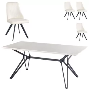 Zestaw Stół Pascal 160 + Krzesła K-206 Halmar 4 - Stoły z krzesłami - miniaturka - grafika 1