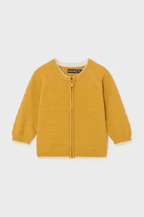 Swetry dla chłopców - Mayoral kardigan bawełniany niemowlęcy kolor żółty - grafika 1