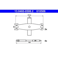 Klocki hamulcowe - Zestaw akcesoriów klocków hamulcowych ATE 13.0460-0506.2 - miniaturka - grafika 1