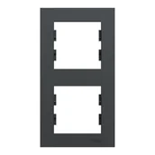 Klawisze i ramki - Schneider Electric Ramka podwójna pionowa MILUZ ED Antracyt - miniaturka - grafika 1