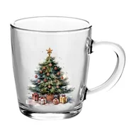 Kubki - Kubek szklany z dekorem Choinka 350 ml - miniaturka - grafika 1