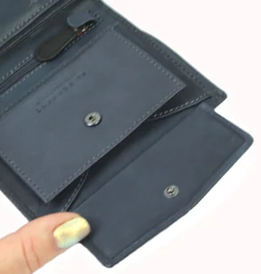 Portfel Męski Skórzany EL FORREST Duży Pionowy Bez Zapięcia Dwa Skrzydełka 859 33 RFID GRANATOWY 13 x 10 x 2.5 [cm] - Portfele - miniaturka - grafika 9