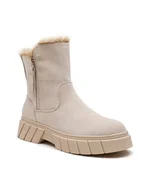 Botki damskie - Foreverfolie Botki zimowe w kolorze beżowym - miniaturka - grafika 1