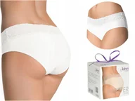 Majtki damskie - ﻿Bezszwowe figi damskie z koronką Hipster L BIAŁY - miniaturka - grafika 1