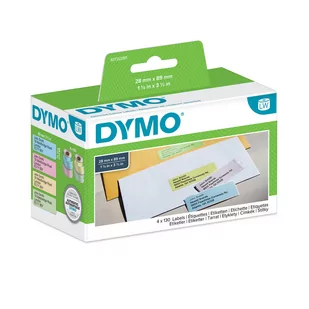 Dymo Etykiety różnokolorowe (żółta, różowa,niebieska i zielona) - Etykiety do drukarek - miniaturka - grafika 4