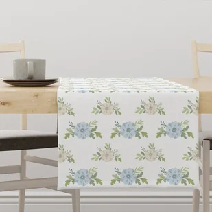 Bieżnik EASTER wzór EA08 błękitne kwiaty 40 x 100 cm - Obrusy i serwetki - miniaturka - grafika 1