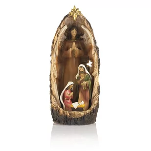 Anioł ze Świętą Rodziną pień drzewa Decorato - Ozdoby bożonarodzeniowe - miniaturka - grafika 1