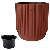 Donice - Doniczka okrągła Mika Cyli 40 z wkładem Donica + wkład - miniaturka - grafika 1