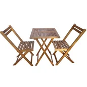 Meble ogrodowe - Zestaw ogrodowy Pixi stolik i 2 krzesła brązowy - miniaturka - grafika 1