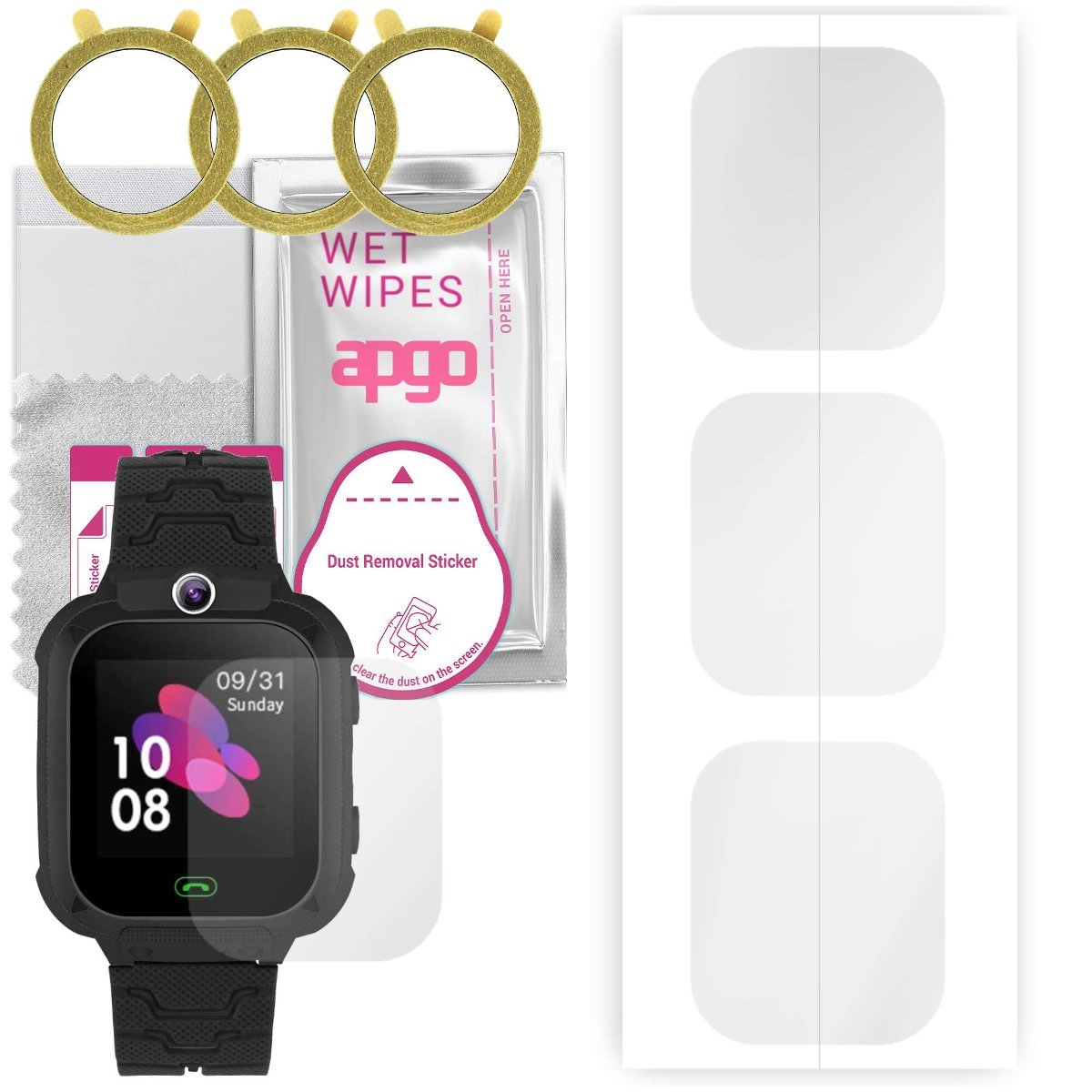 3x Folia hydrożelowa do Bemi Kid 2G - apgo Smartwatch Hydrogel Protection Ochrona na ekran smartwatcha