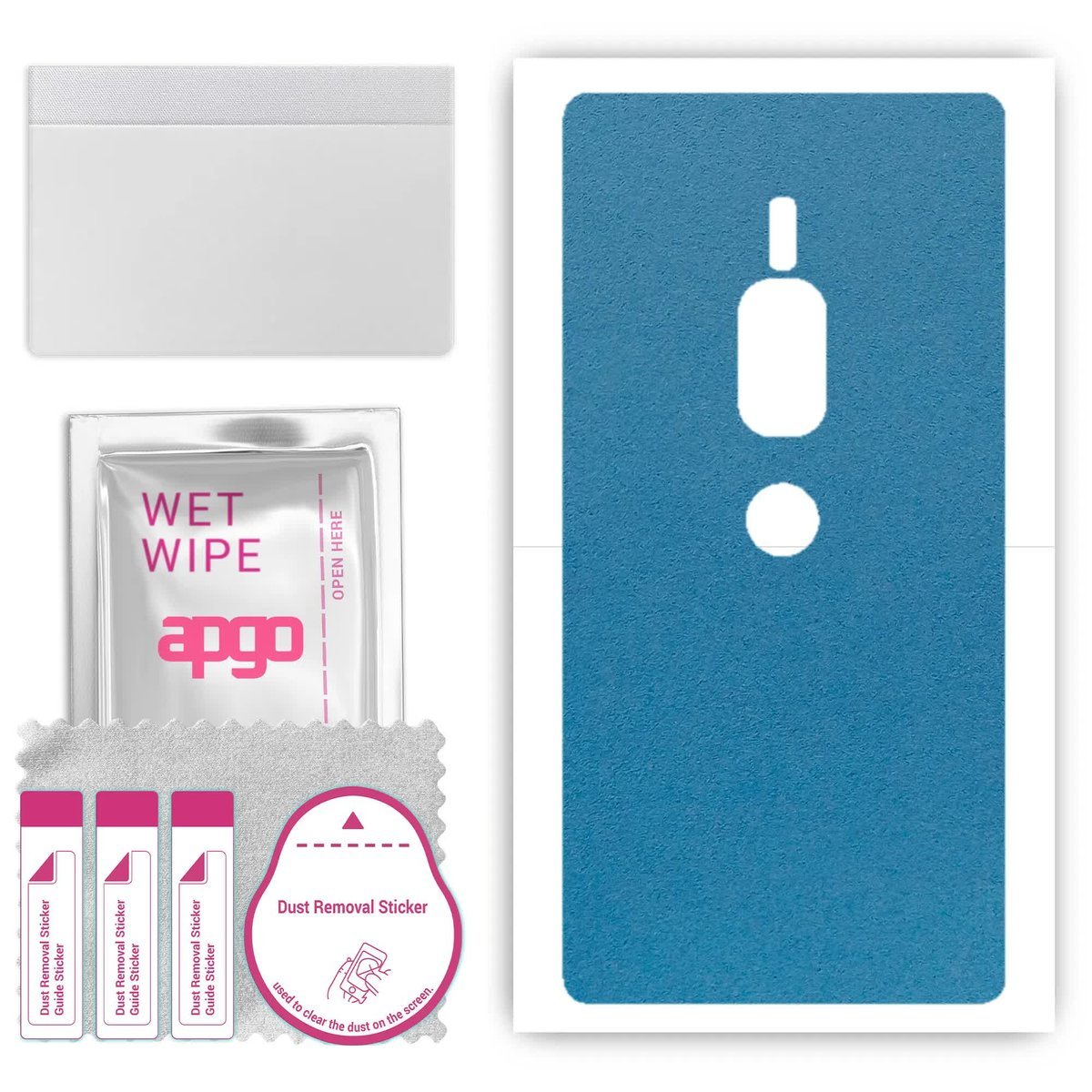 Folia naklejka skórka strukturalna na TYŁ Zamsz do Sony Xperia XZ2 Premium - Zamsz Niebieski - apgo SKINS