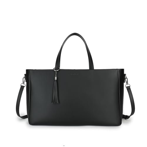 Carlheim Women's Totebags ELLA PREMIUM prawdziwa skóra, czarna, czarny, jeden rozmiar, Minimalistyczny