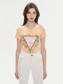 Koszulki i topy damskie - Guess T-Shirt W4GI24 J1314 Pomarańczowy Slim Fit - miniaturka - grafika 1