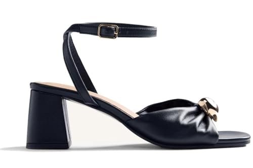 GIOSEPPO Damski pasek Kabarnet T-Strap, czarny/biały, 5 UK