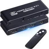 Rozgałęźniki - PAWONIK SWITCH HDMI 2.1 3x1 SPLITTER 1x3 Rozdzielacz 4K/120Hz HDR HDCP REAGLE - miniaturka - grafika 1