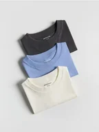 Koszulki dla chłopców - Reserved - Bawełniany t-shirt 3 pack - jasnoniebieski - miniaturka - grafika 1