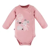 Body dla niemowląt - EWA 728906 MELLOW Body DŁ rozpinane róż 56 - miniaturka - grafika 1