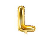Balony i akcesoria - PartyDeco Balon foliowy, litera L, złoty, 35 cm - miniaturka - grafika 1