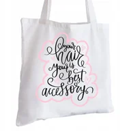 Torby i wózki na zakupy - Torba Bawełniana biała dla Fryzjerki Na Prezent ekologiczna Trwały Nadruk - miniaturka - grafika 1