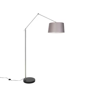 QAZQA Nowoczesna lampa podłogowa stalowy lniany klosz ciemnoszary 45 cm - Redakcja - Lampy stojące - miniaturka - grafika 1