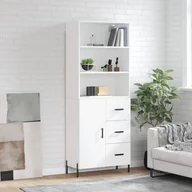 Witryny - vidaXL Witrynka, biała, 69,5x34x180 cm, materiał drewnopochodny - miniaturka - grafika 1