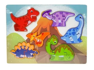 układanka puzzle drewniane dinozaury 570221 - Układanki dla dzieci - miniaturka - grafika 1