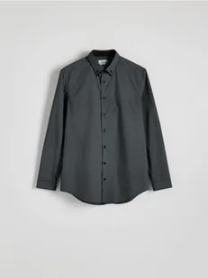Reserved - Koszula slim fit z bawełną - ciemnoszary - Koszule męskie - miniaturka - grafika 1