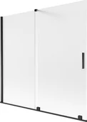 Parawany nawannowe - Mexen Velar parawan nawannowy 2-skrzydłowy rozsuwany 170 x 150 cm, szron, czarny - 896-170-000-31-70 - miniaturka - grafika 1