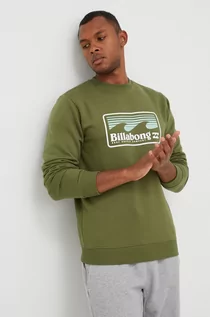 Bluzy męskie - Billabong bluza męska kolor zielony z nadrukiem - grafika 1