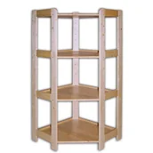 Szafy i regały magazynowe - B2B Partner Regał drewniany narożny 4 półki, 1275x600x335 mm 11131 - miniaturka - grafika 1